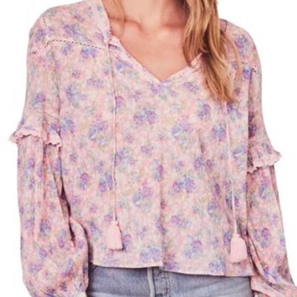 Loveshackfancy peach floral blouse - Picture 2 of 5